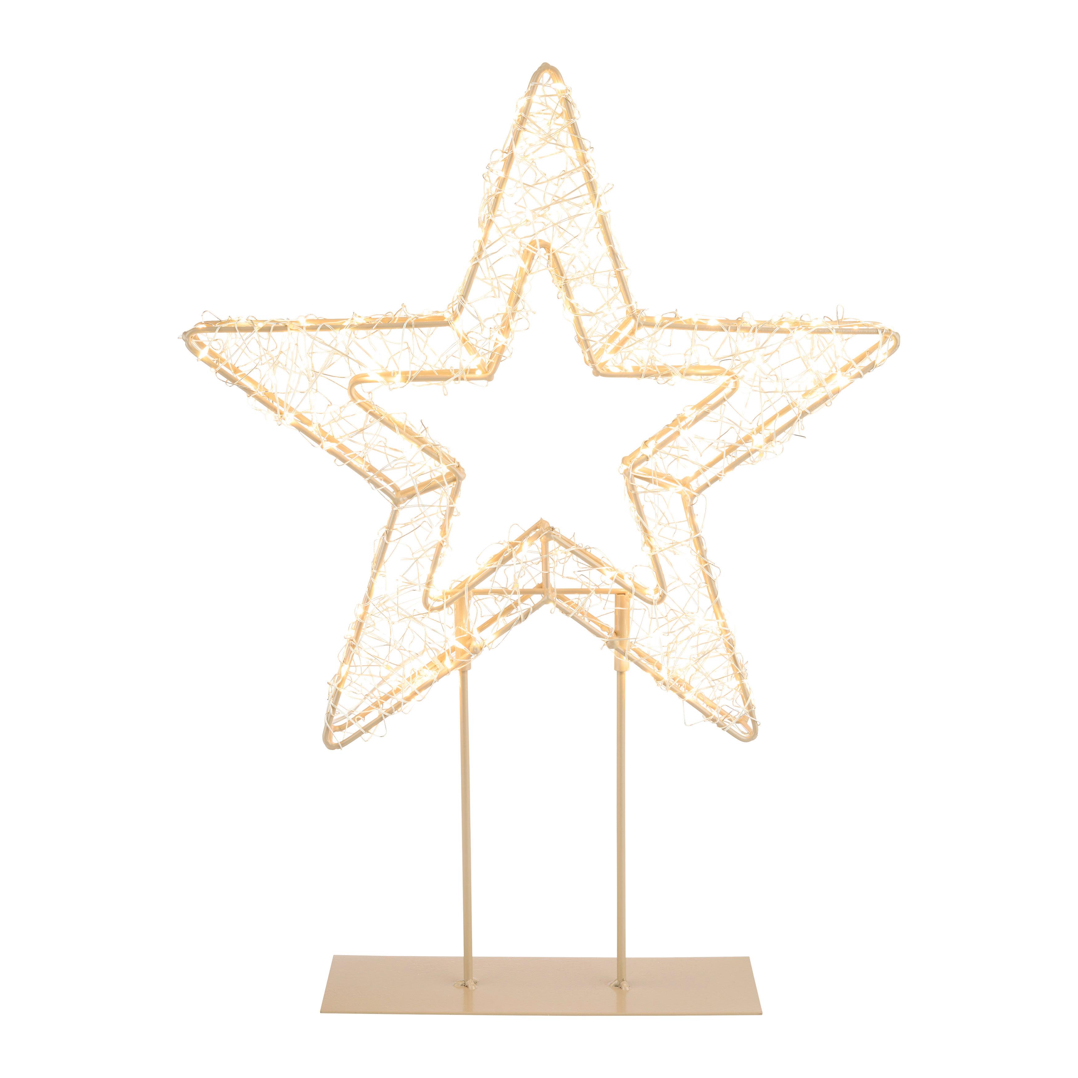 Weihnachtsstern Martin Taupe/Goldfarben - Taupe/Transparent, MODERN (37/3/50cm)