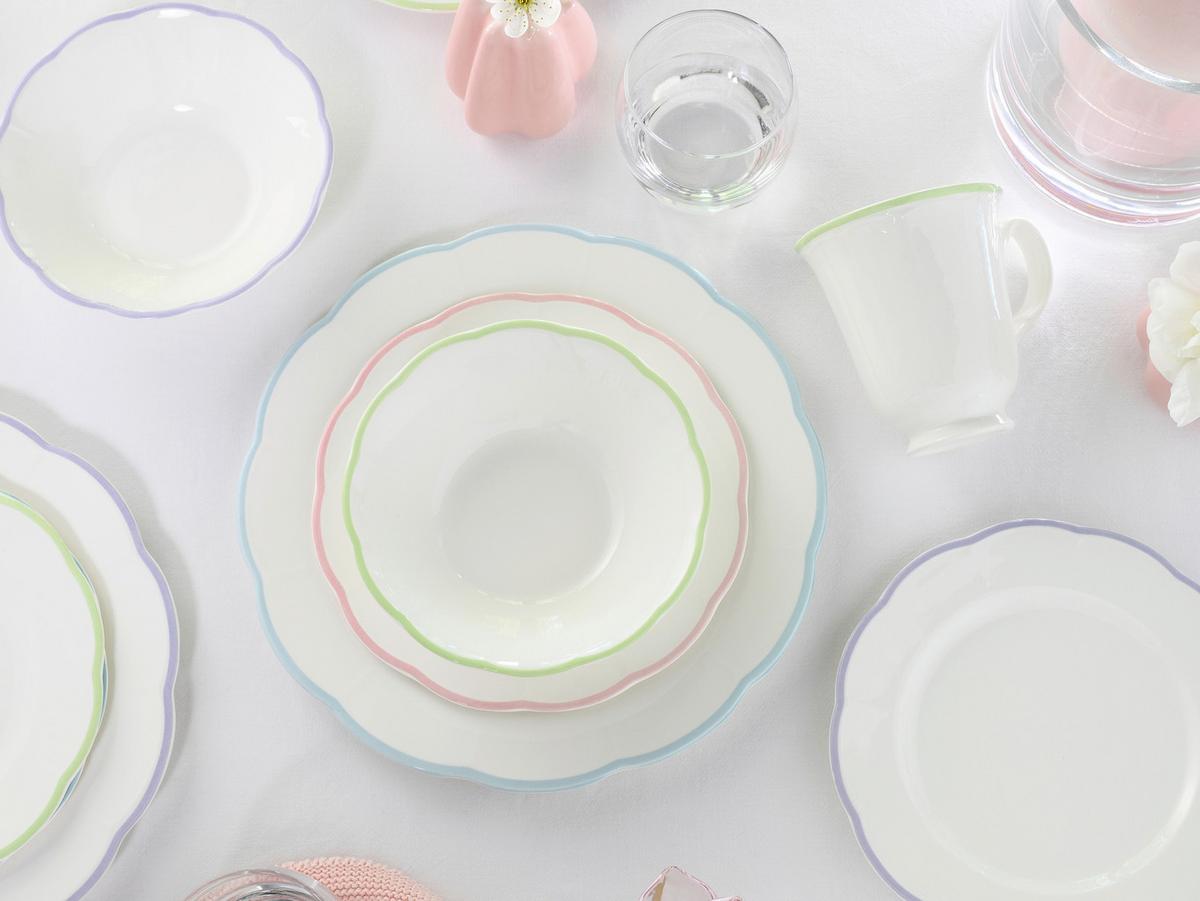 Serviciu De Masă Florine 16/1 - lila/verde limetă, Basics, ceramică - Creatable