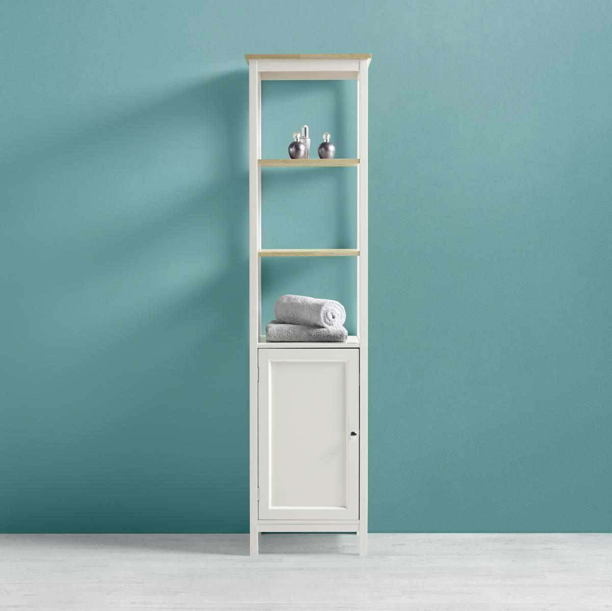 Regal Weiß/Buchefarben 'Jule' - Fichtefarben/Weiß, MODERN, Holz/Metall (40/160/38cm) - Bessagi Home