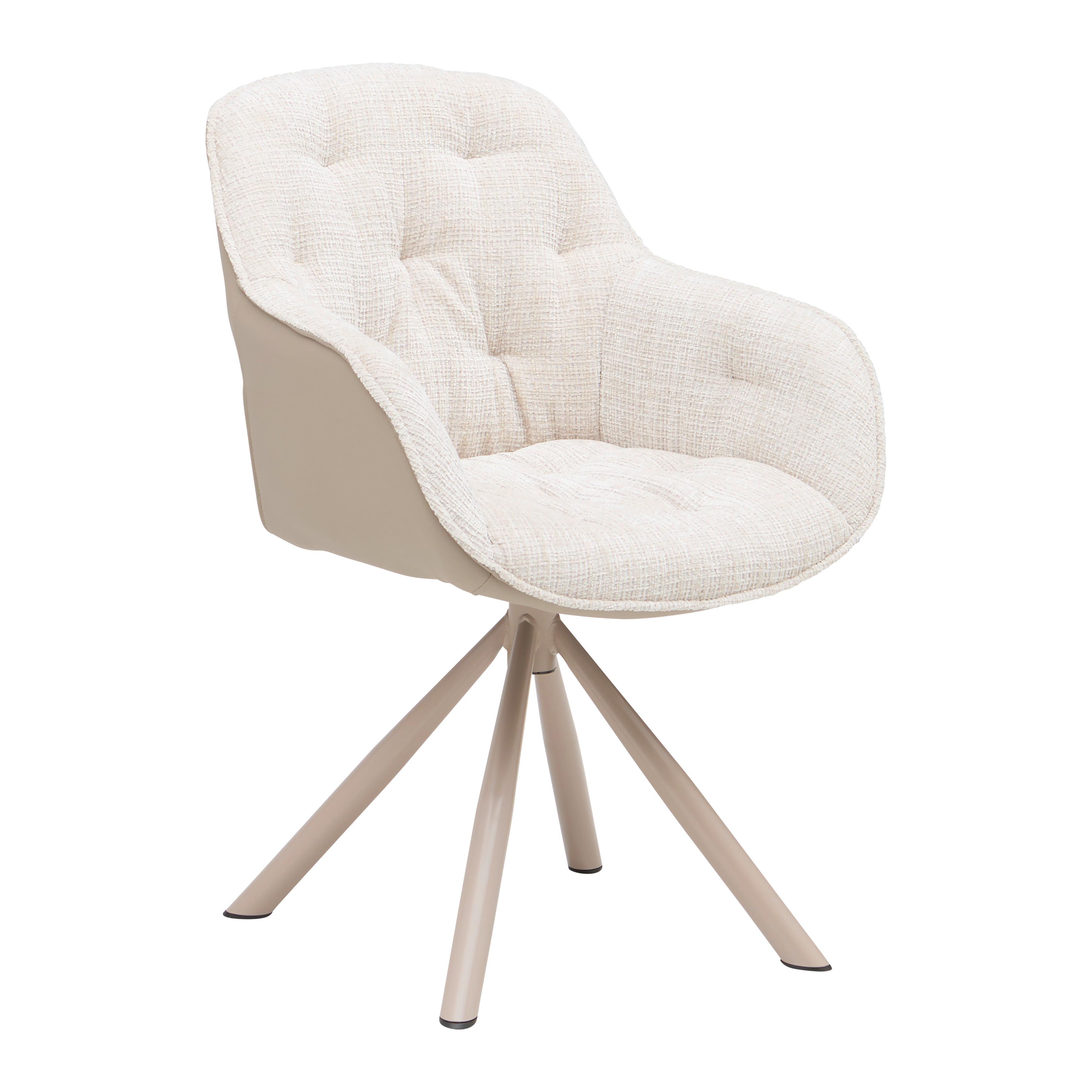 Armlehnstuhl Eileen Grau/Beige - Beige/Grau, MODERN, Textil/Metall (62/85/61cm) - Mömax