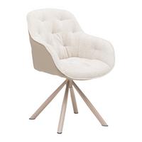 Armlehnstuhl Eileen Grau/Beige - Beige/Grau, MODERN, Textil/Metall (62/85/61cm) - Mömax