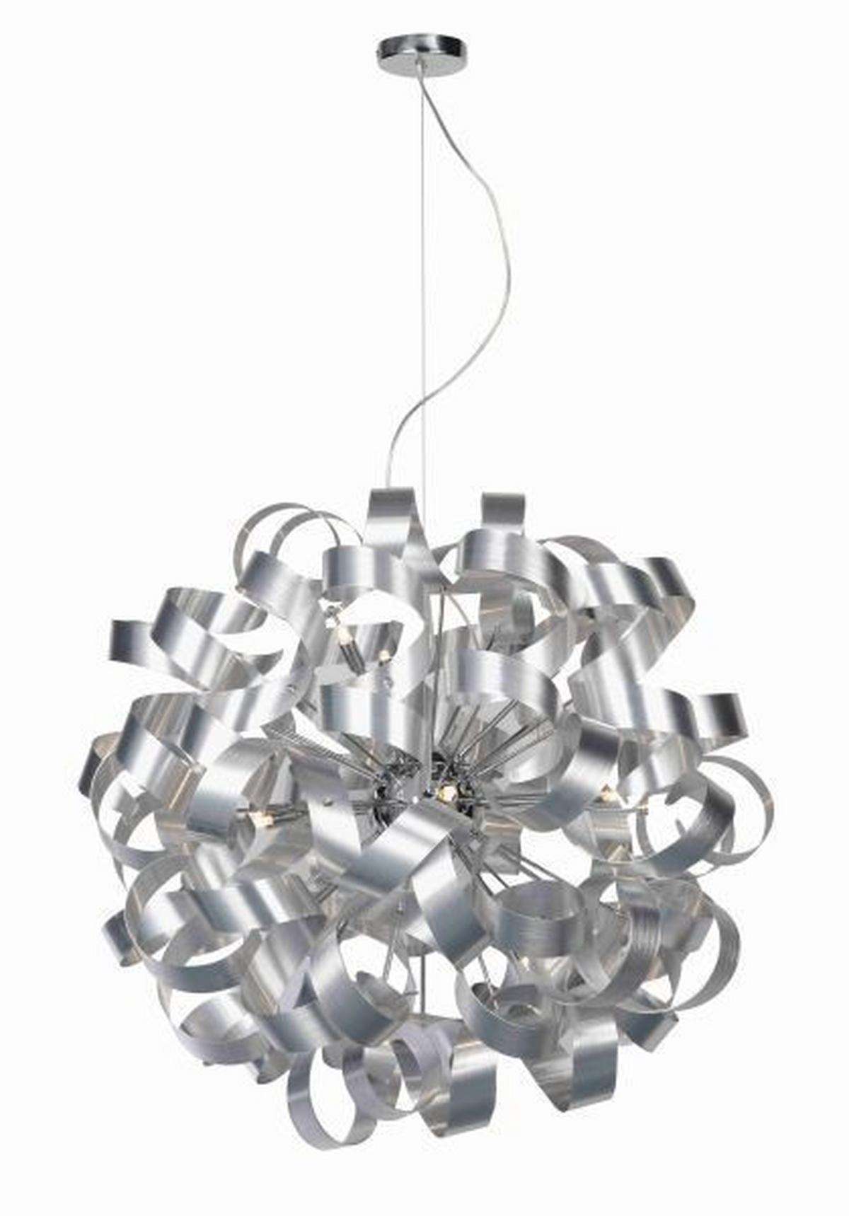 LAMPA WISZĄCA CURLY - kolor aluminiowy, Lifestyle, metal (95/340cm) - Ambiente