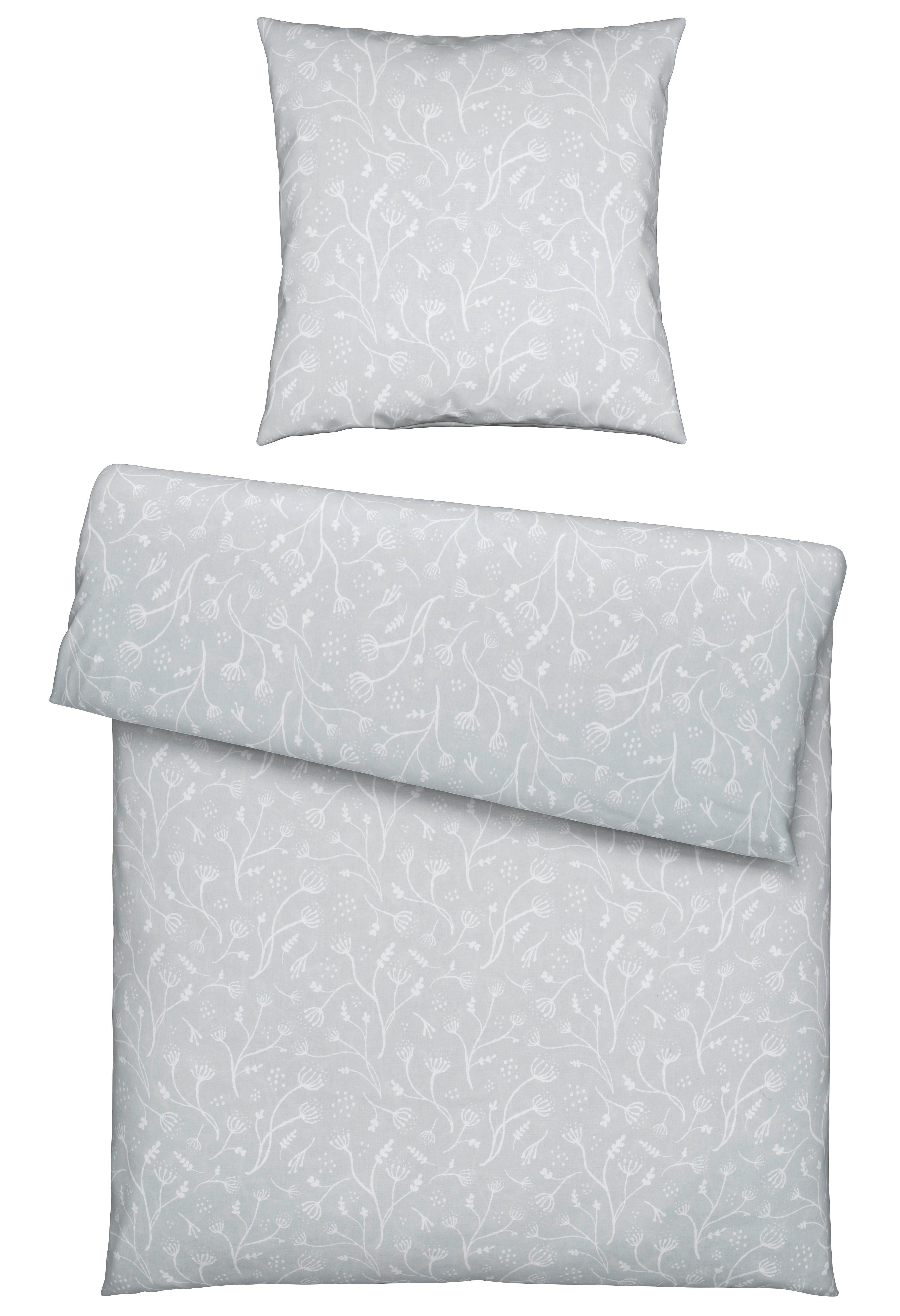 Bettwäsche Frida Hellgrau ca. 135x200cm - Hellgrau, KONVENTIONELL, Textil (135/200cm) - Modern Living