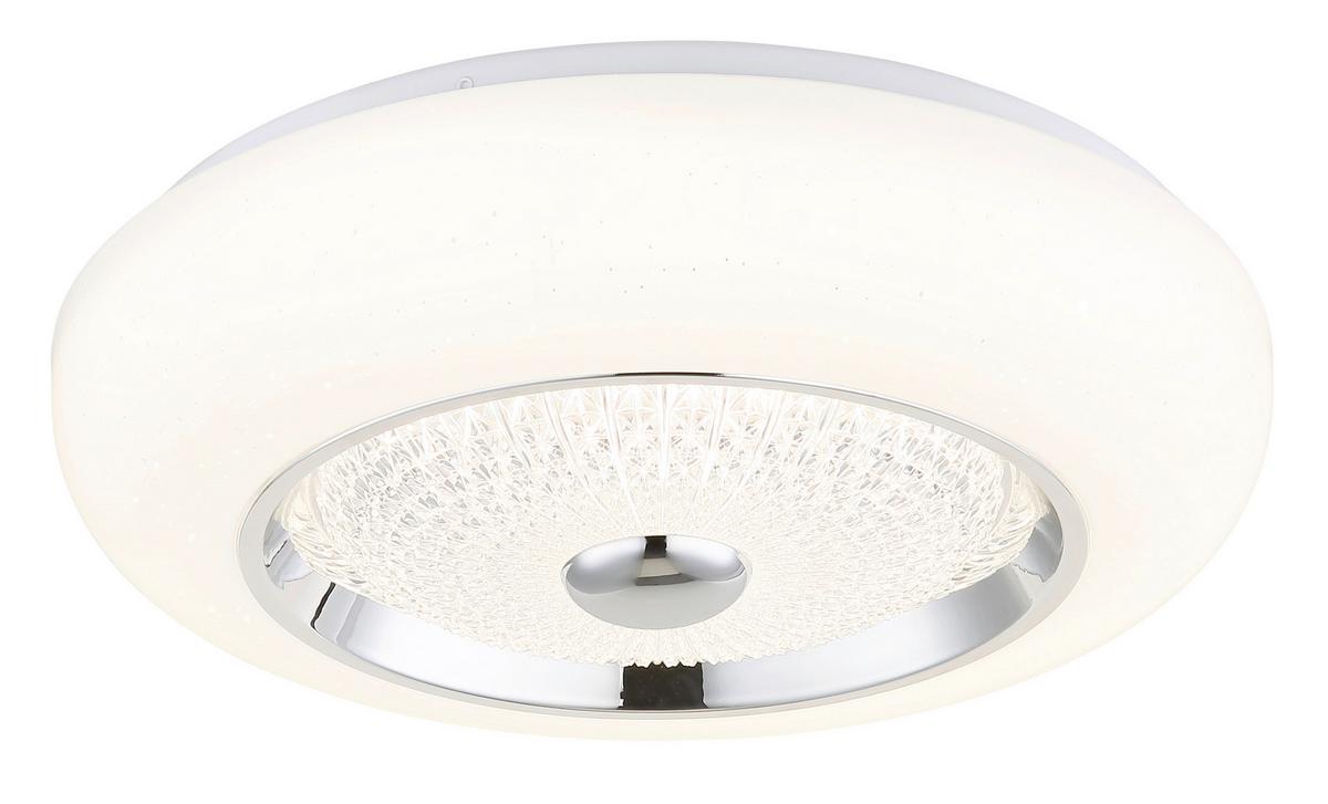 LED Mennyezeti Lámpa 48071-18 Graham - krómszínű/opál, Design, műanyag/fém (38,5/10cm) - Globo