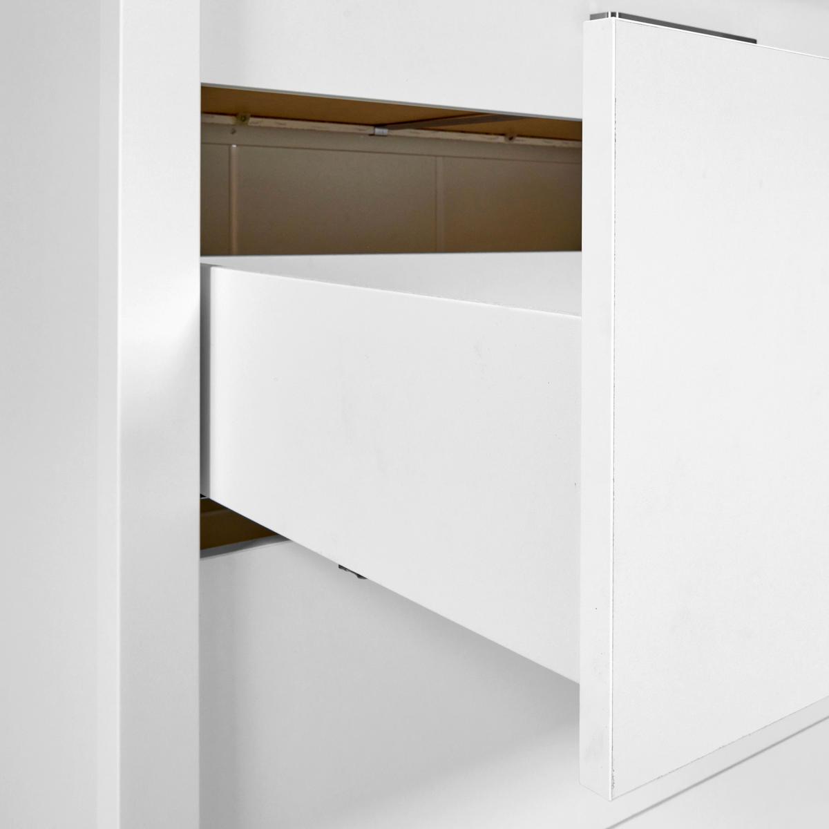 Vitrine Sicilia Weiß/Eiche - Silberfarben/Weiß, ROMANTIK / LANDHAUS, Glas/Holzwerkstoff (80/205/45cm) - Mömax