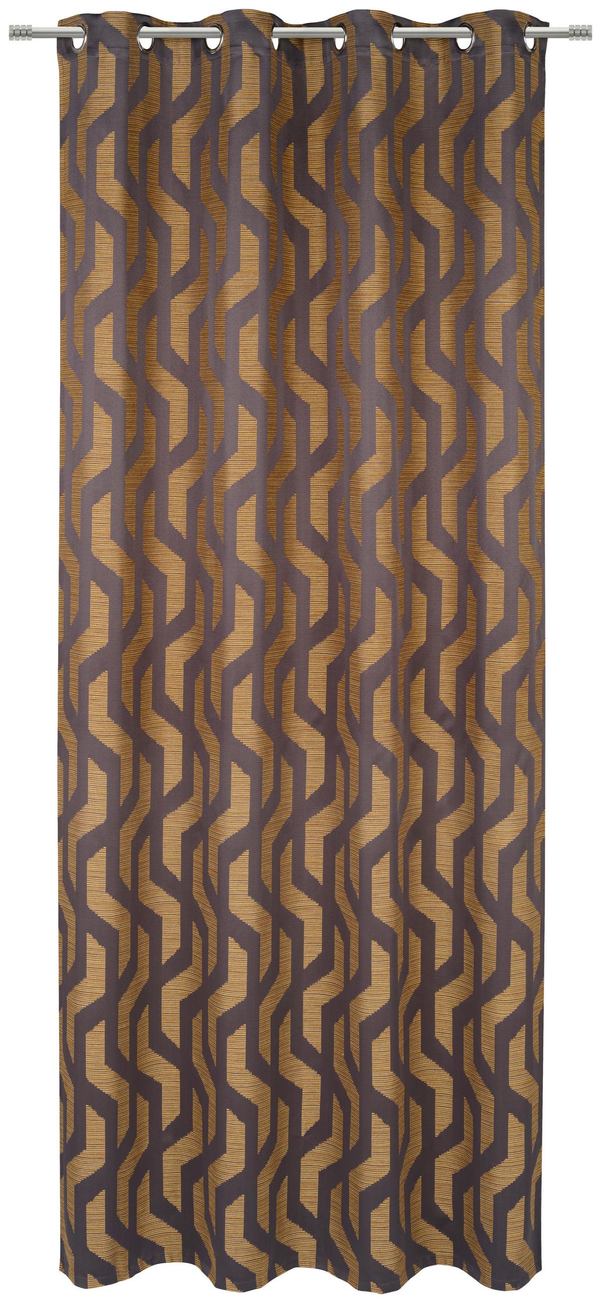 ZASŁONA NA PRZELOTKACH ALONSO - żółty, Design, tkanina (140/260cm) - Dieter Knoll