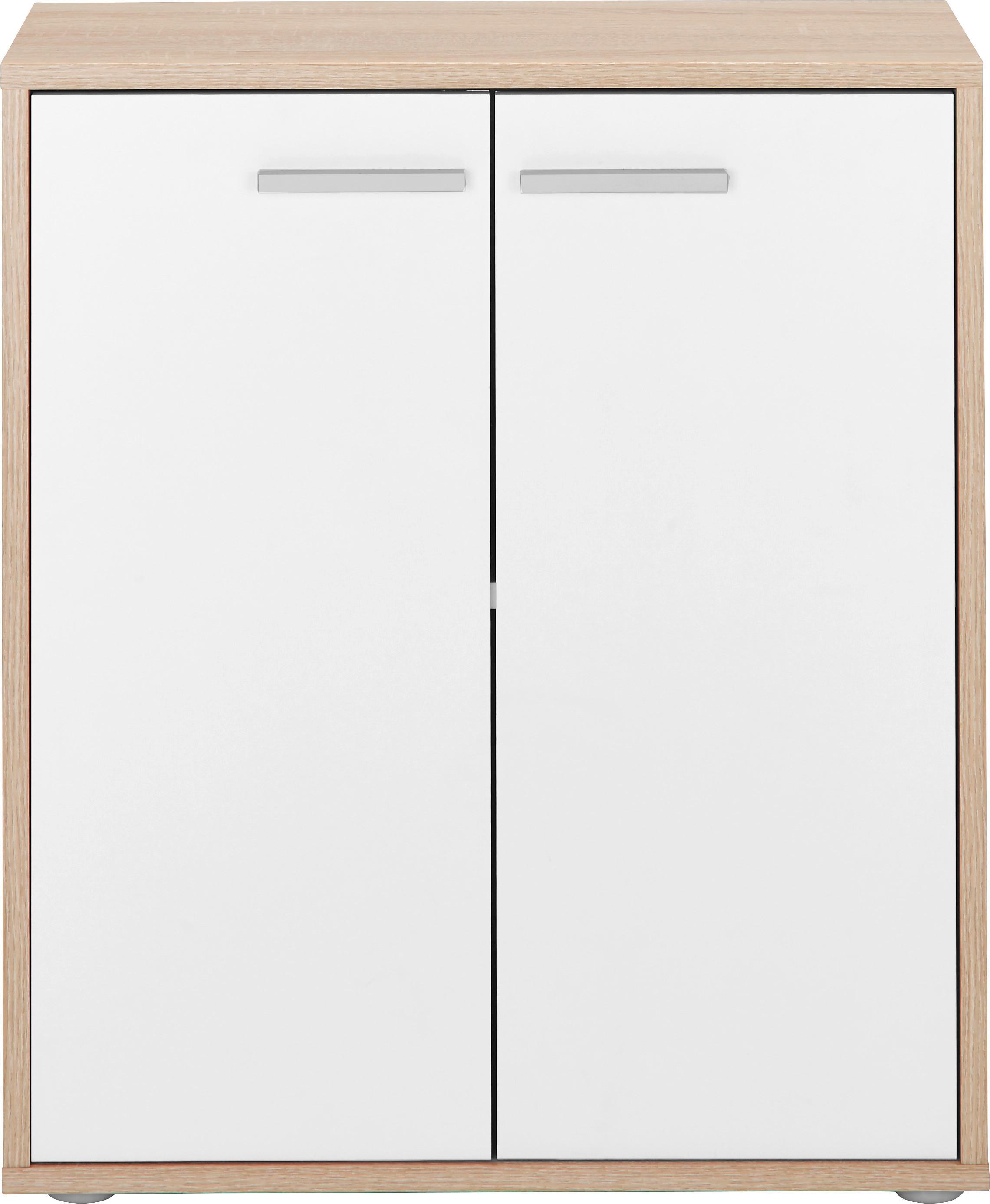 Komód 2 Ajtós Tölgy-fehér Szín Andrea - Sonoma tölgy/fehér, Konventionell, faalapú anyag (60/70/30cm) - Best Price
