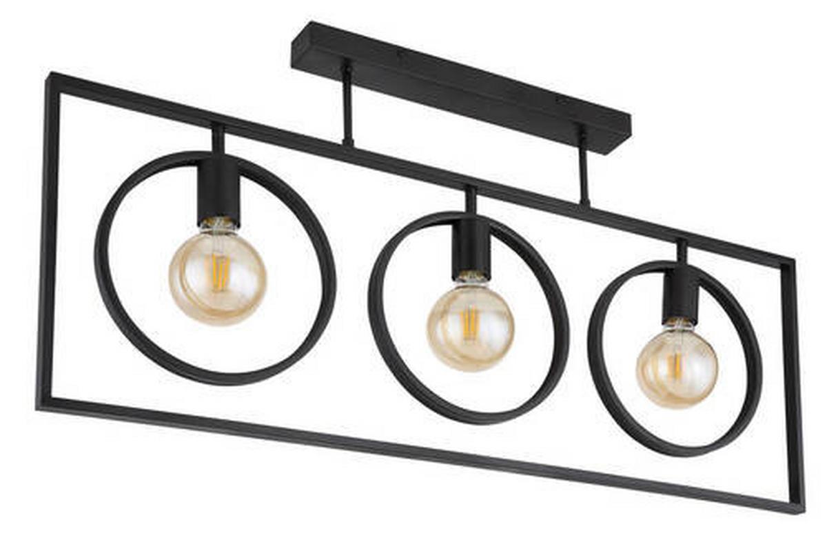 Deckenleuchte 15489D in Schwarz max. 60 Watt - Schwarz, Design, Metall (92/24/45,5cm) - Globo