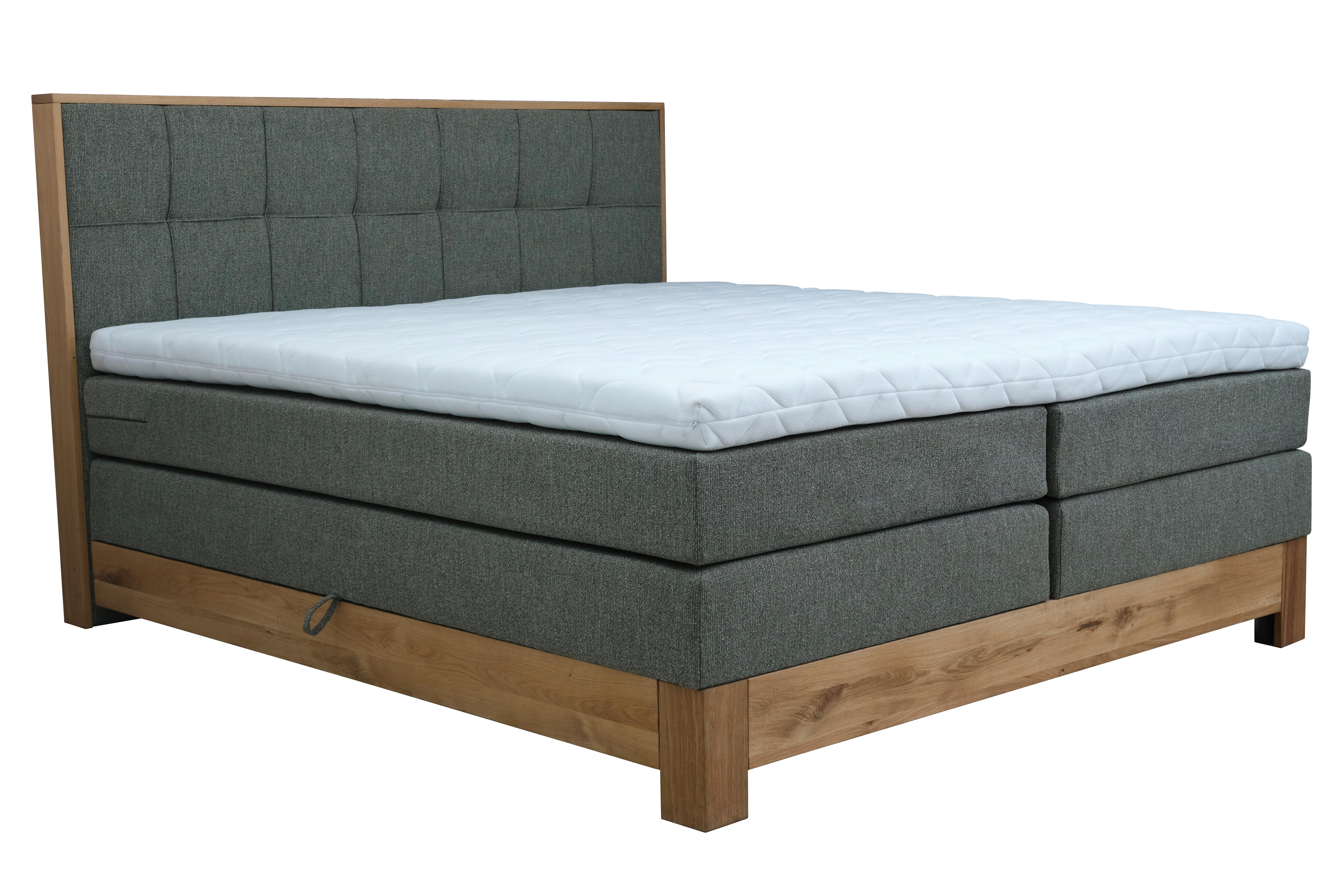 Boxspringbett Cloud Anthrazit ca. 180x200cm - Eichefarben/Anthrazit, KONVENTIONELL, Holz/Holzwerkstoff (180/200cm) - Premium Living