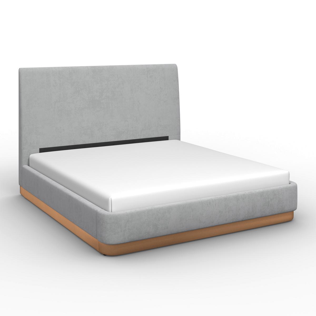 Oblazinjena Postelja Josef, Svetlo Siva, 160x200 - siva/črna, Moderno, kovina/tekstil (160/200cm) - Bessagi Home