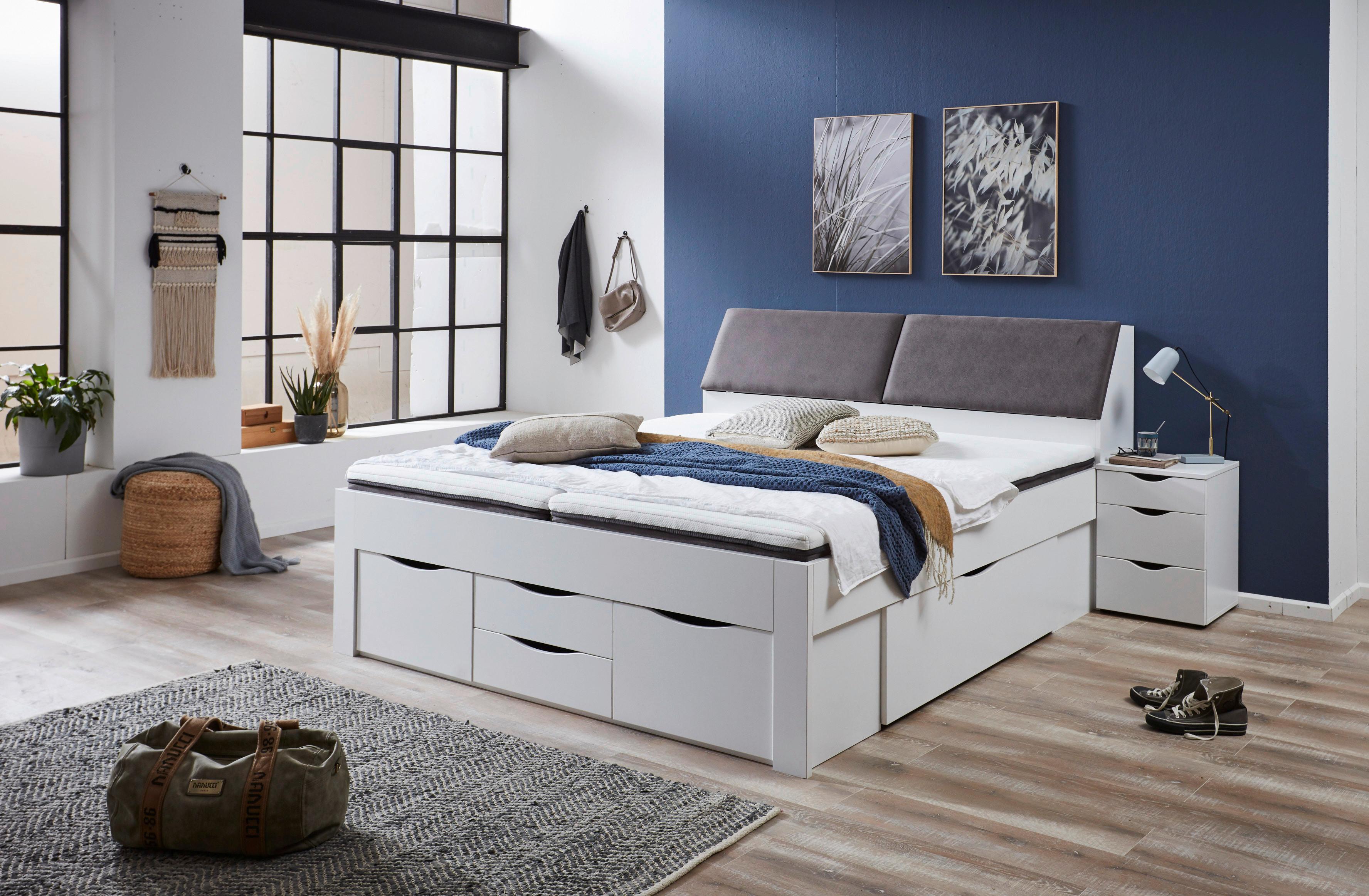 SZAFKA NOCNA MAXI - biały/czarny, Konventionell, materiał drewnopochodny/tworzywo sztuczne (40/55/39cm) - Carryhome