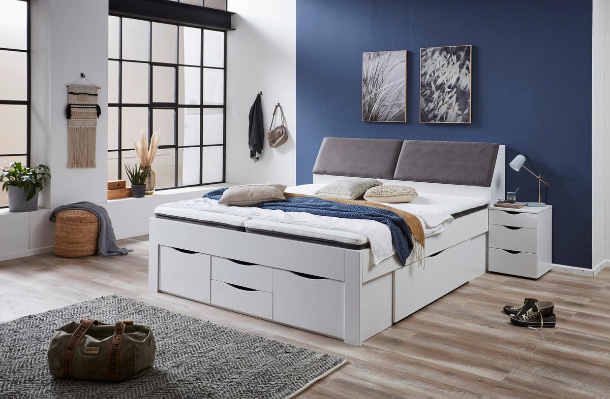 SZAFKA NOCNA MAXI - biały/czarny, Konventionell, materiał drewnopochodny/tworzywo sztuczne (40/55/39cm) - Carryhome