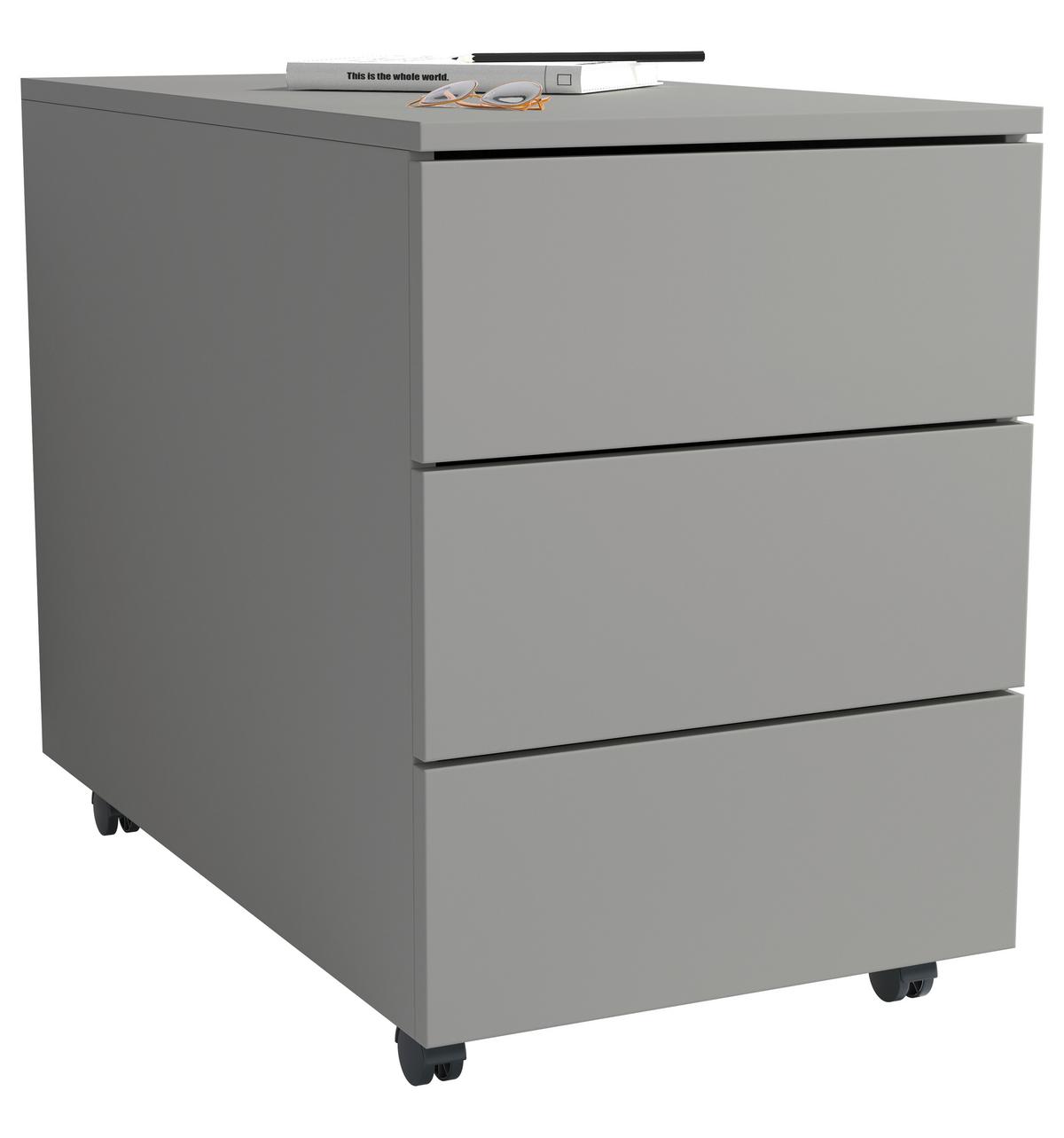 ROLLCONTAINER DALOSA 70 3-SB - Schwarz/Grau, Design, Holzwerkstoff/Kunststoff (39/55/70cm) - MID.YOU
