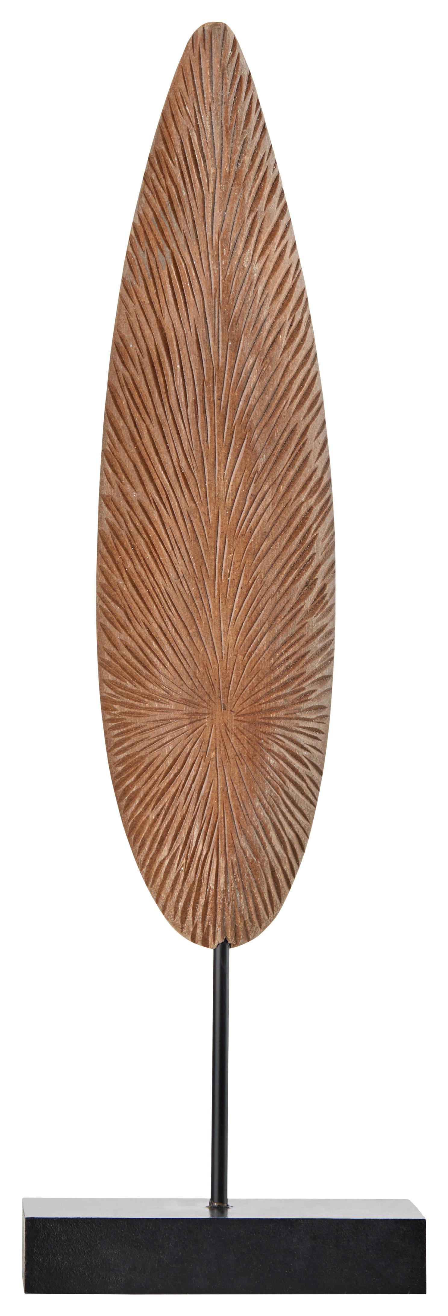 Skulptur Adorno in Naturfarben/Schwarz - Schwarz/Naturfarben, Holzwerkstoff/Metall (13/42/9cm) - Zandiara