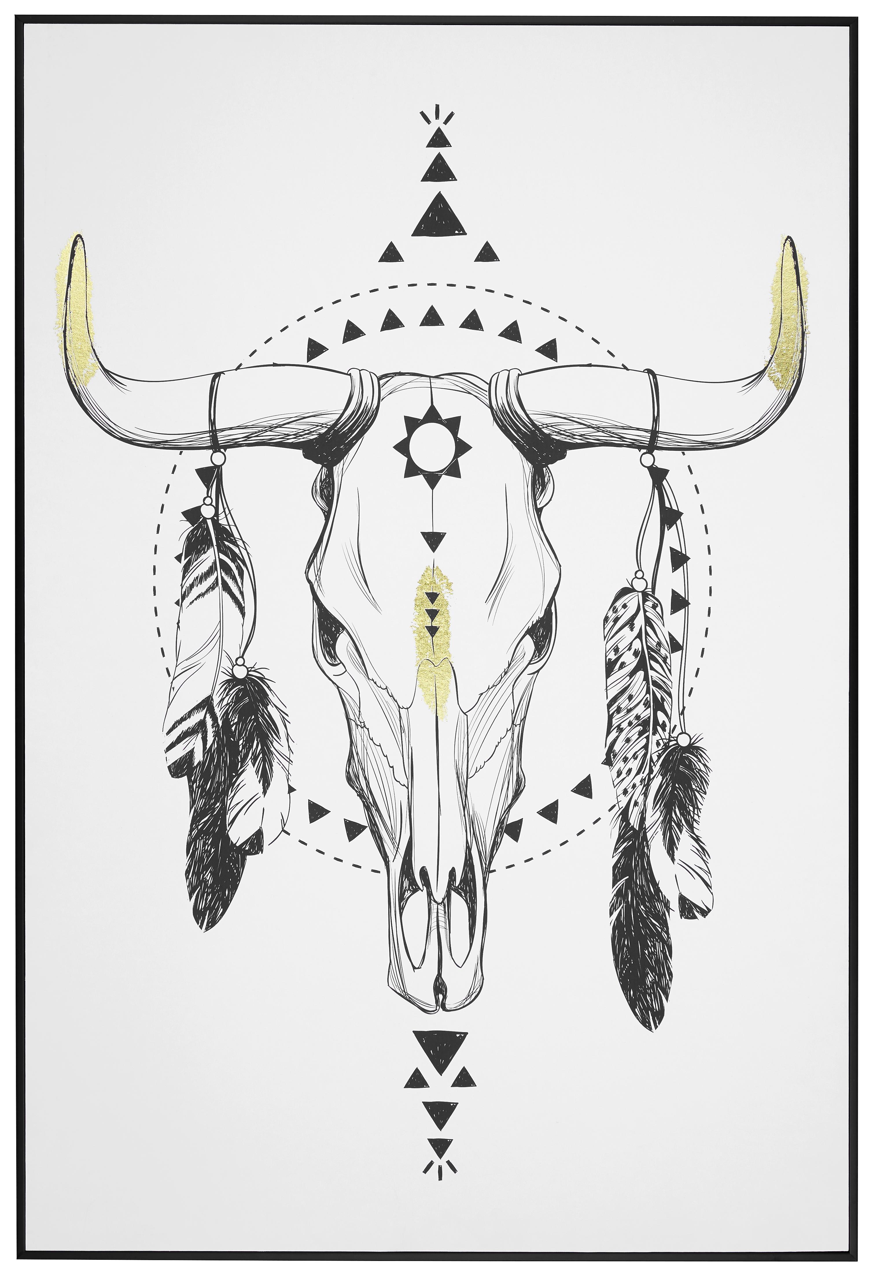 Bild Denise Schwarz/Weiß/Beige - Beige/Schwarz, Holz/Holzwerkstoff (61,4/91,4/3,5cm) - Modern Living