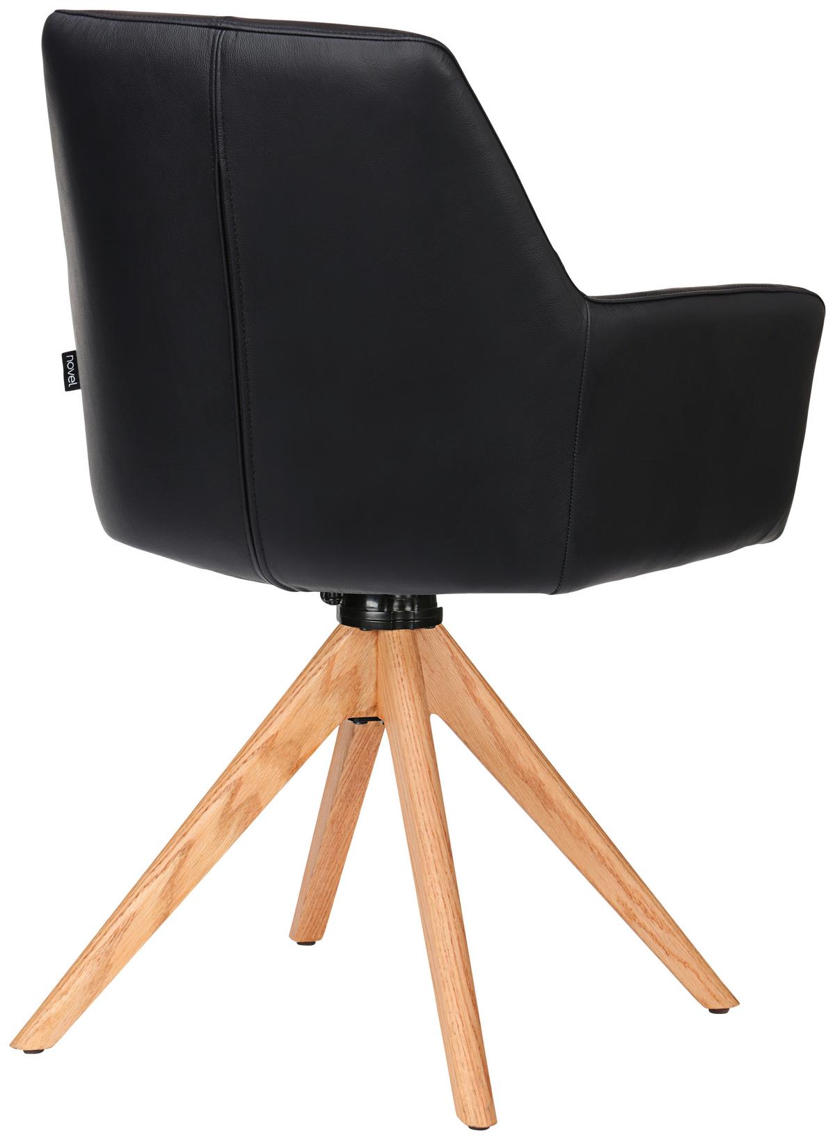 KRZESŁO Z PODŁOKIETNIKAMI MEDUSA -EXKLUSIV- - kolor dębowy/kolor naturalny, Konventionell, skóra/drewno (59,5/87,5/63cm) - Novel