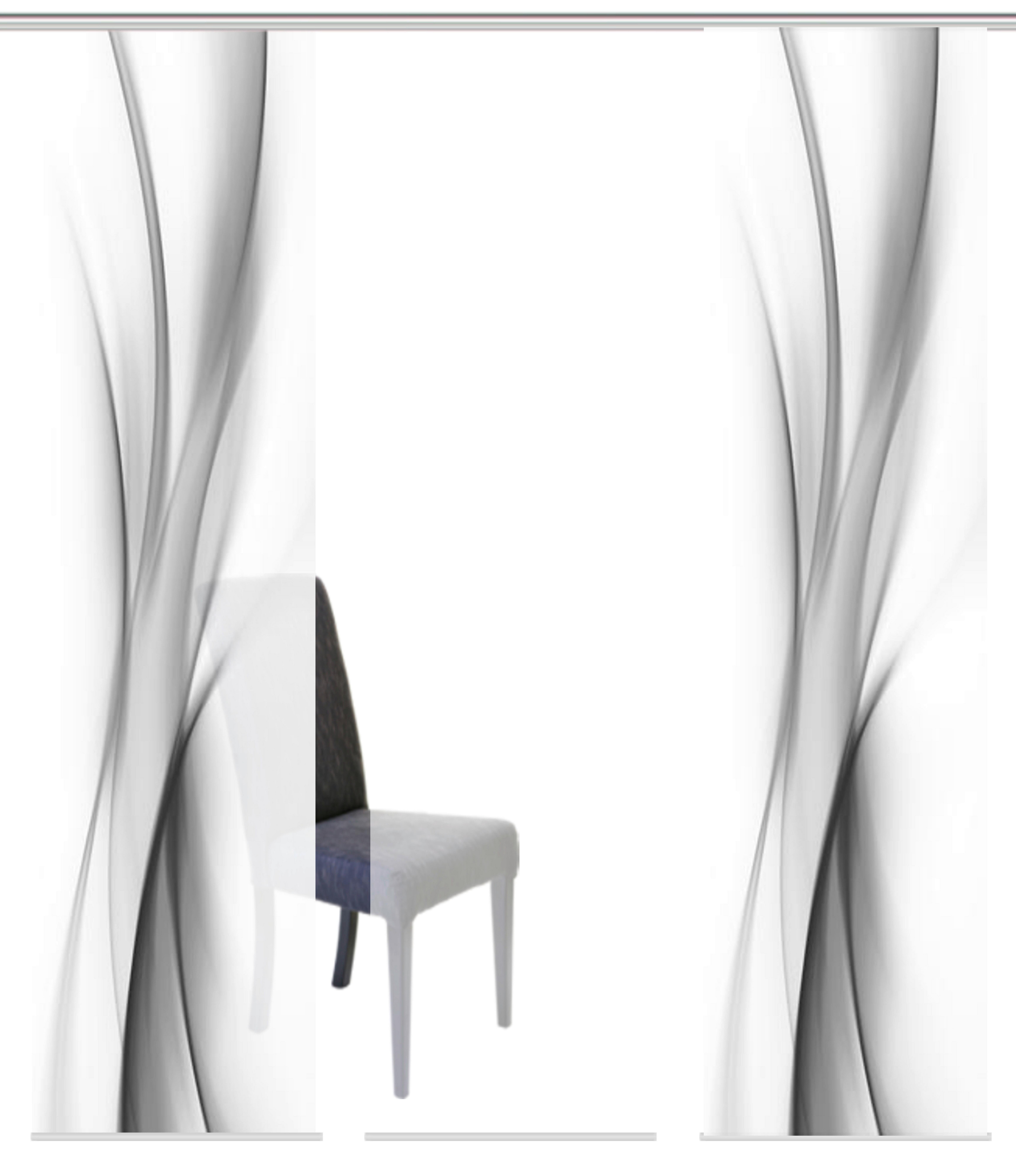 ZASŁONA PANELOWA ROCHELLE - jasnoszary/ciemnoszary, Design, tkanina (60/245cm)