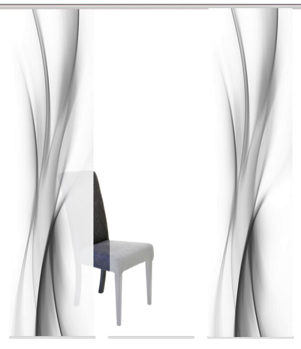 ZASŁONA PANELOWA ROCHELLE - jasnoszary/ciemnoszary, Design, tkanina (60/245cm)