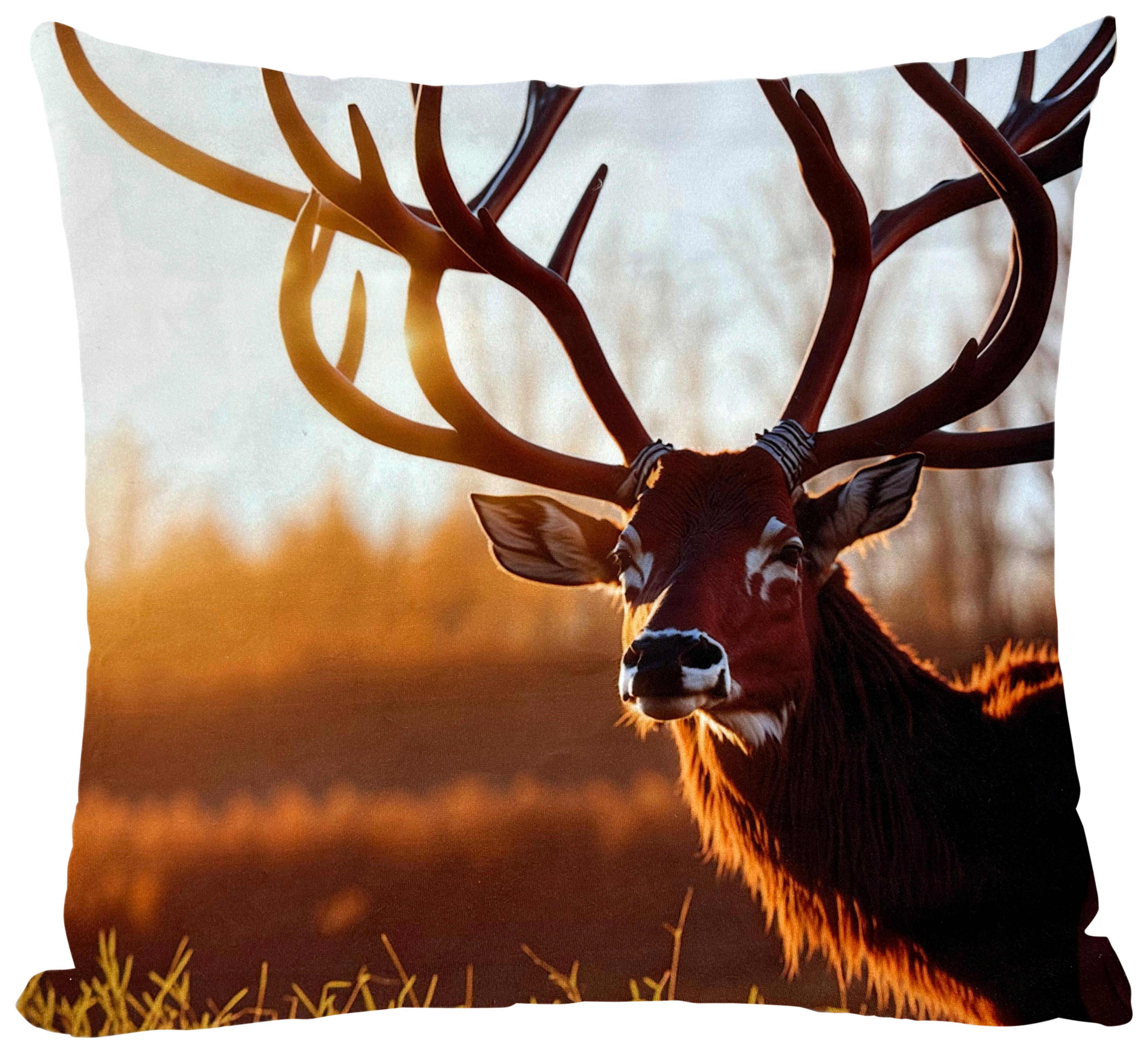 Kissenhülle Hirsch Gelb. ca. 45x45cm - Textil (45/45cm)
