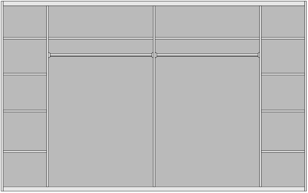 Függesztett Tolóajtós Szekrény Match 2 - alumínium színű/bükk, Design (315/225/61cm) - MID.YOU