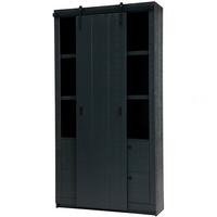 Mehrzweckschrank Slide Barn Schwarz - Schwarz, Design, Holz/Metall (122/230/37cm) - Livetastic