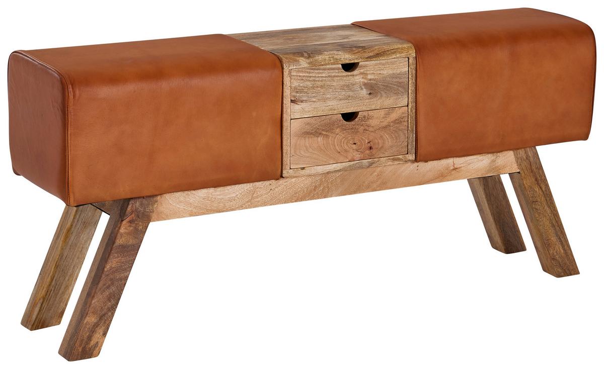 Garderobna Klop Wl6.481 - rjava, Moderno, les/usnje (120/56/30cm) - MID.YOU