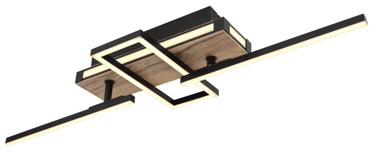 Stropna Led-svetilka Colli, S Sijalko - črna/temno rjava, Design, kovina/umetna masa (68/46/12cm) - Globo