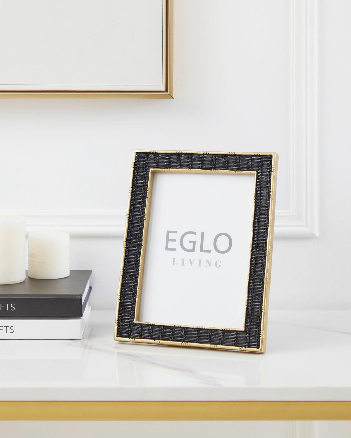 Bilderrahmen Esashi Schwarz/Goldfarben ca. 17x21cm - Goldfarben/Schwarz, Trend, Glas/Kunststoff (16,8/2/21,5cm) - Eglo