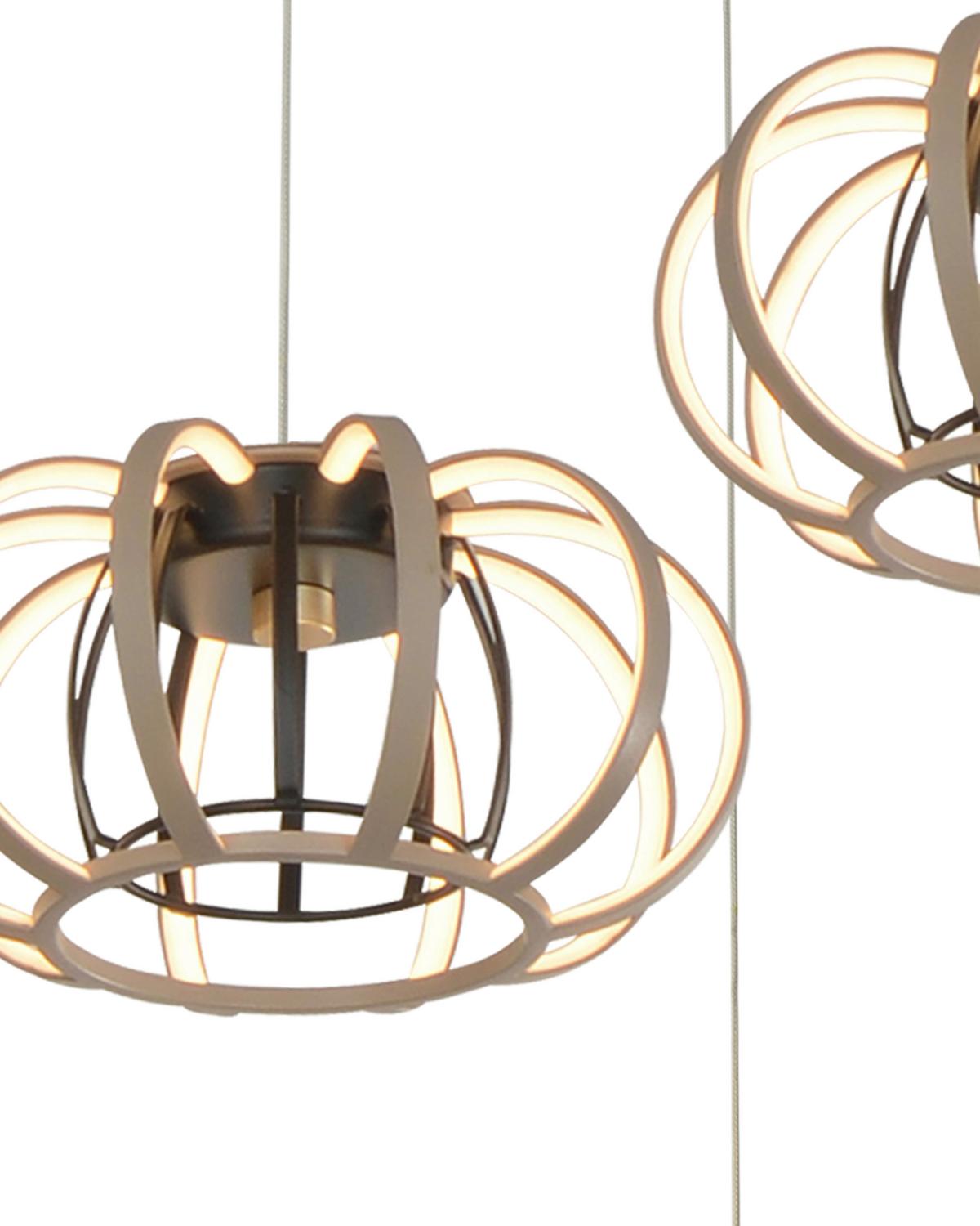 LAMPA WISZĄCA LED 5033-313 SALO - kolor piaskowy, Design, metal (35/150cm)