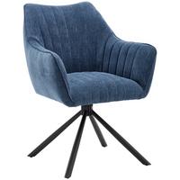 Armlehnstuhl Trient Blau - Blau/Schwarz, MODERN, Textil/Metall (63/88/62cm) - Premium Living