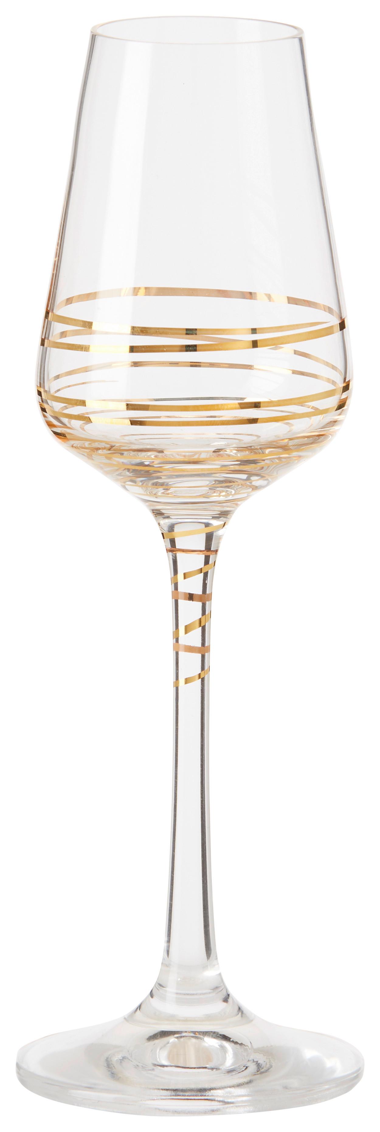 SNAPSGLAS ELEGANCE - klar/guldfärgad, Modern, glas (0,065l) - Bohemia