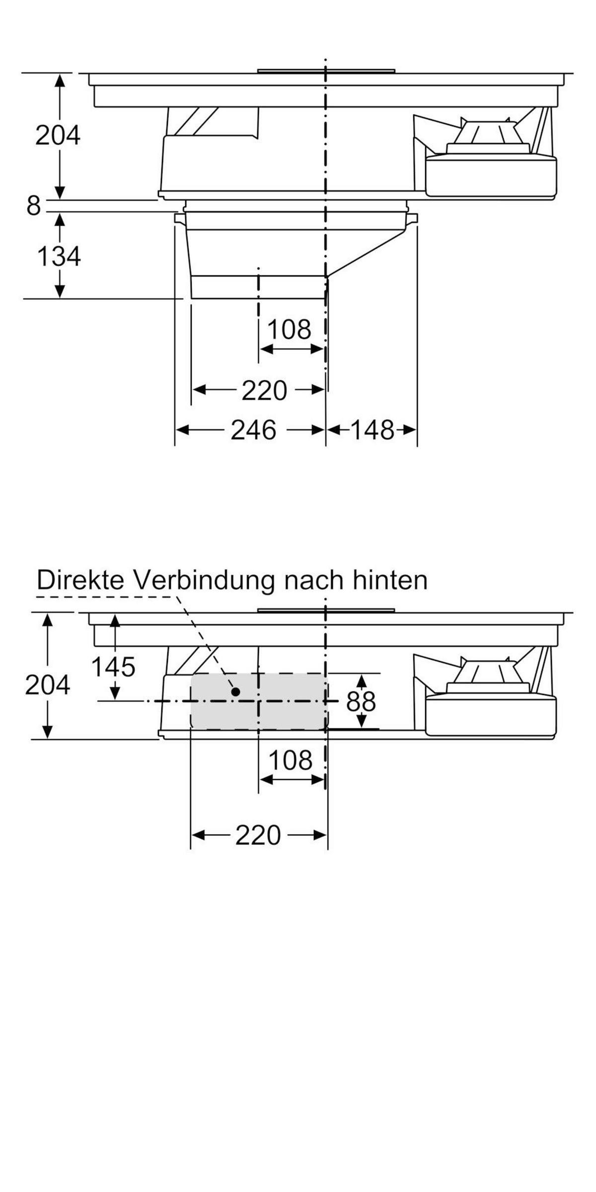 Kochfeld-Dunstabzug-Kombi ET845FM11E - Schwarz, Glas/Metall (79,5/20,4/51,7cm) - Siemens