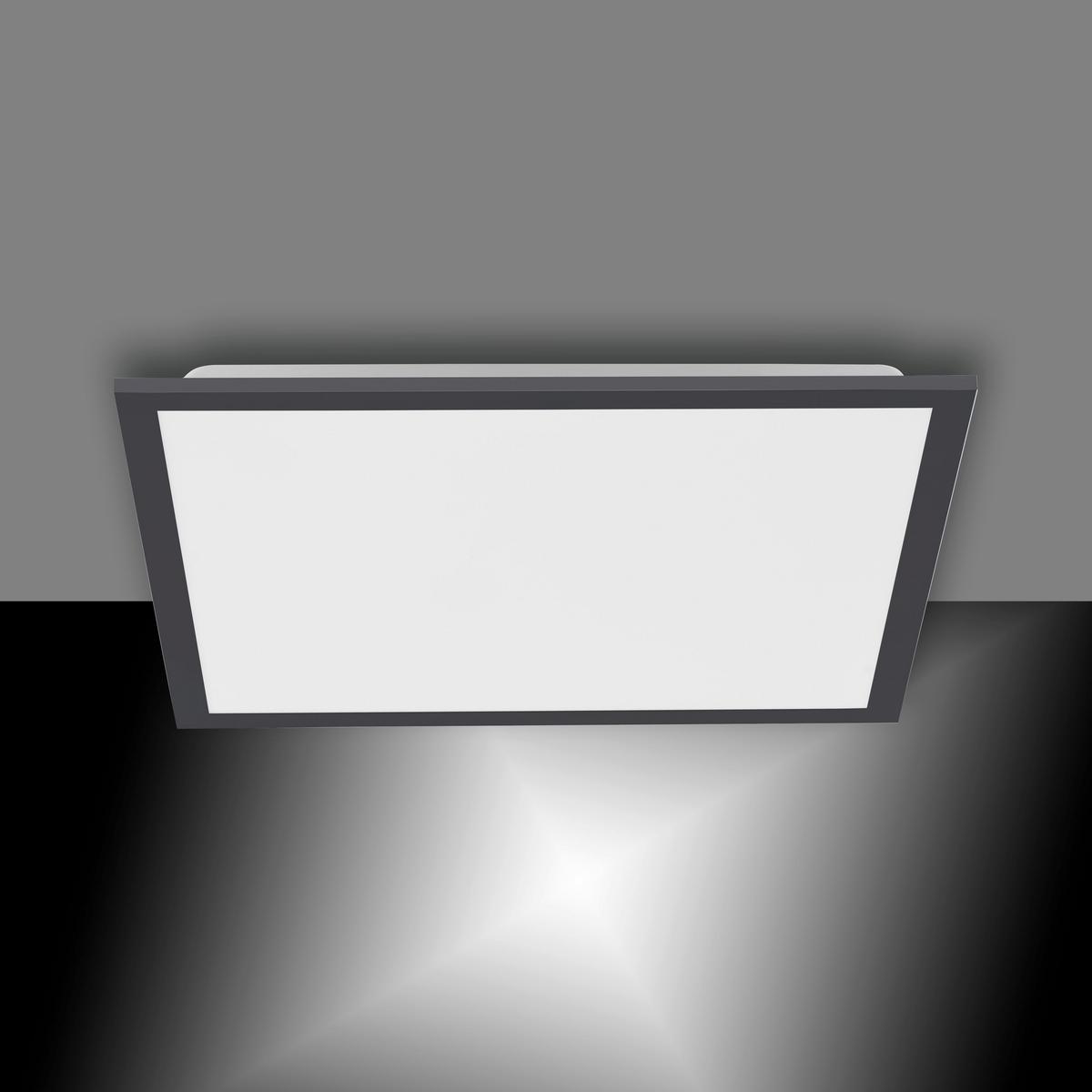 LED-Deckenleuchte Flat max. 23,5 Watt - Schwarz, Basics, Kunststoff/Metall (44,5/44,5/7cm)