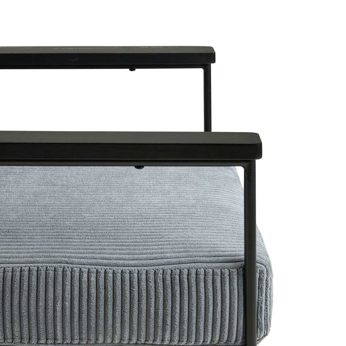 fauteuil de lounge in Grau/Schwarz - gris/noir, Modern, métal/textile (85/81/68cm) - Premium Living