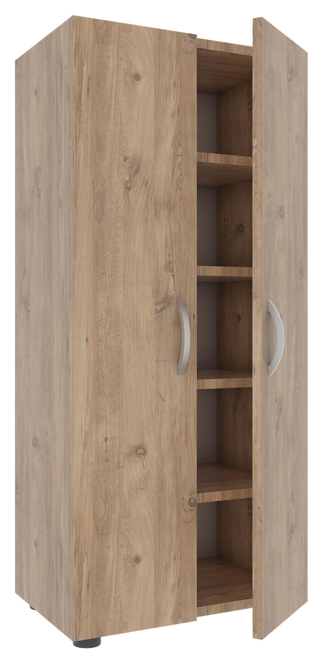 Omara Za Čevlje Ulas, Hrast - siva/barve aluminija, Moderno, kovina/umetna masa (49/108/30cm) - MID.YOU