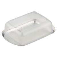 Butterdose Buddy aus Kunststoff - Transparent/Silberfarben, Kunststoff (16,5/10,5cm) - Modern Living