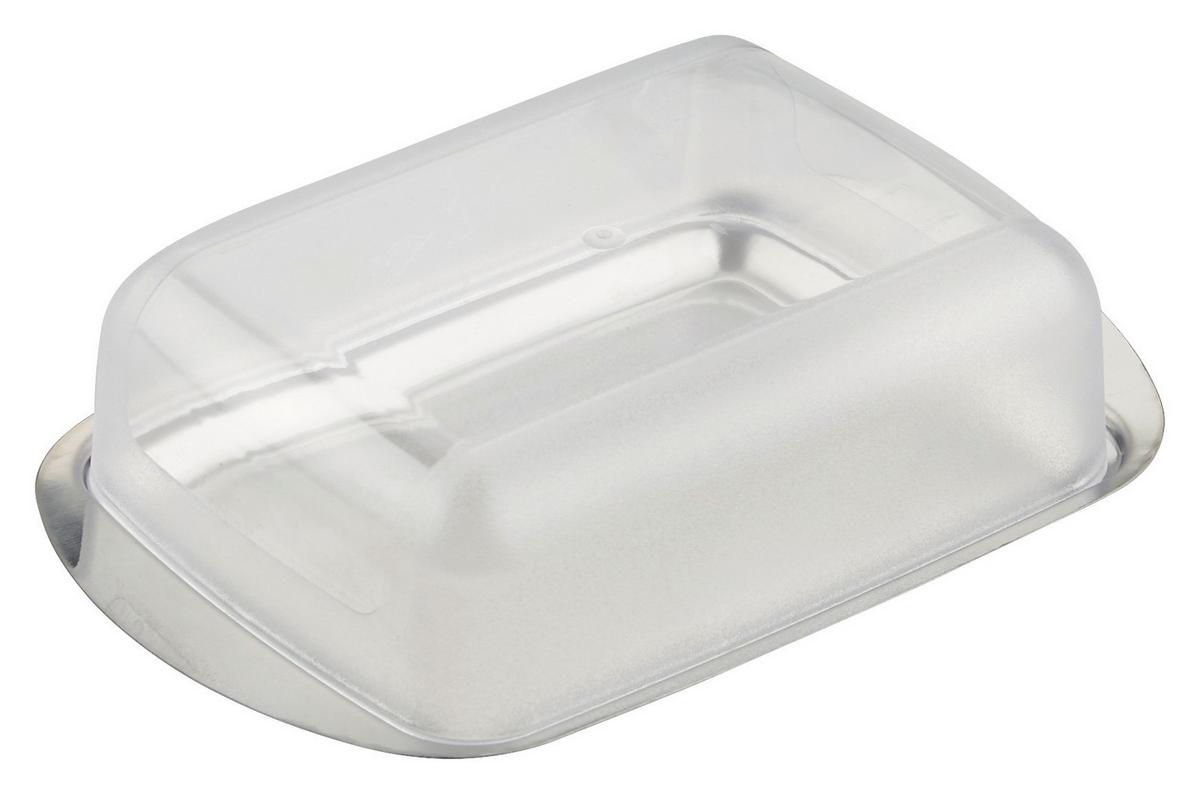 Butterdose Buddy aus Kunststoff - Transparent/Silberfarben, Kunststoff (16,5/10,5cm) - Modern Living
