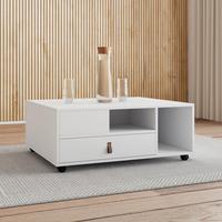 Couchtisch Mick Weiß MDF - Braun/Weiß, MODERN, Holzwerkstoff/Kunststoff (74/88/35cm) - Bessagi Home