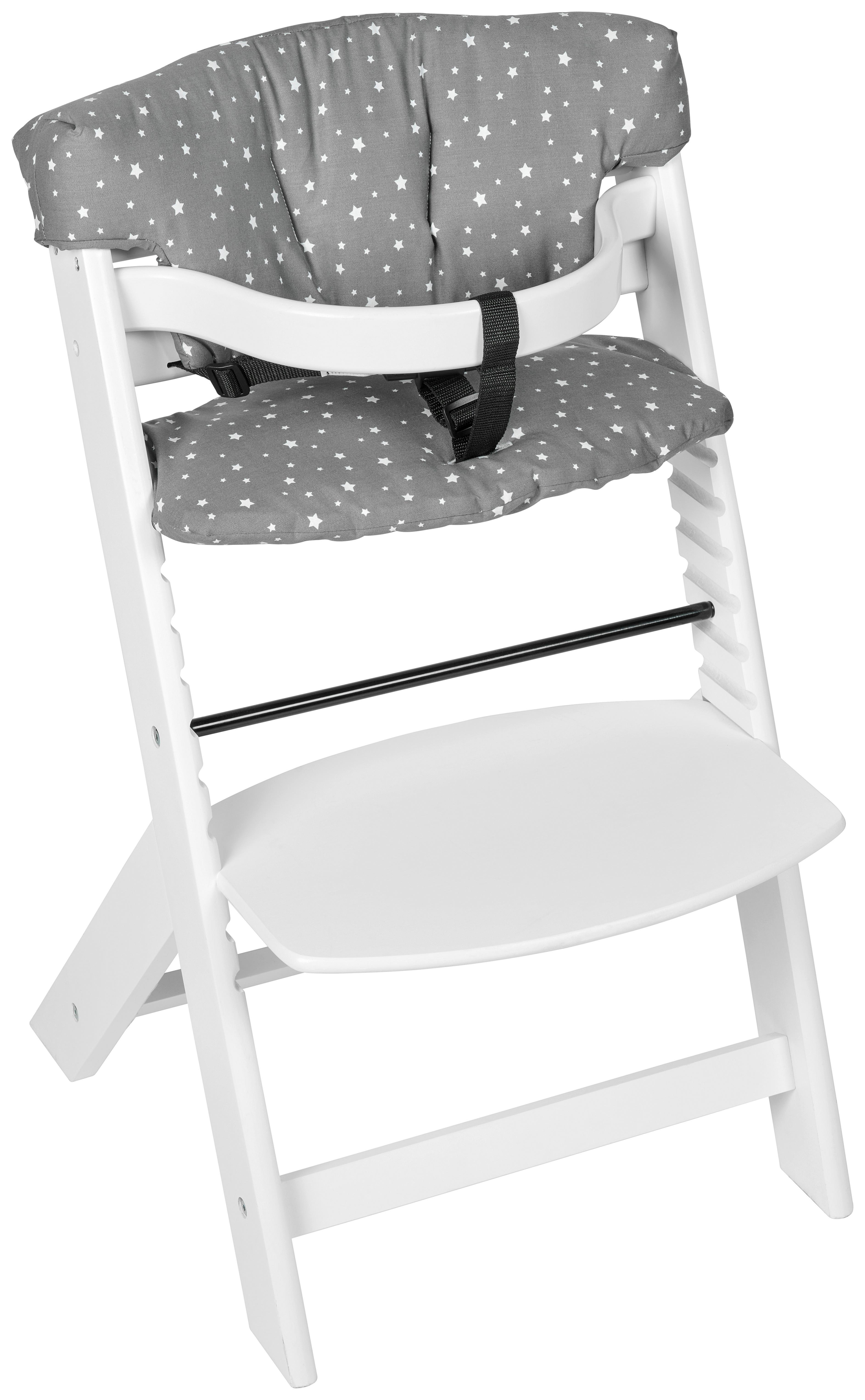 WKŁADKA DO WYSOKIEGO KRZESŁA LU077-708 - szary, Basics, tkanina (23/42cm) - My Baby Lou