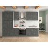 Küchenblock Afrodite 300 m. Gerät Dunkelgrau - Dunkelgrau/Alufarben, LIFESTYLE, Holzwerkstoff/Kunststoff (300cm) - MID.YOU