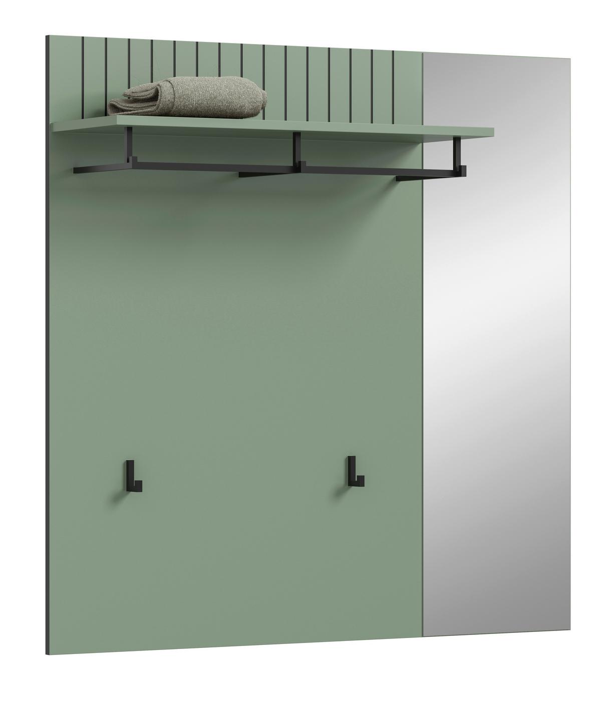 Garderobni Panel Station, Sivozelena - sivozelena, Design, leseni material (106/106/27cm) - MID.YOU