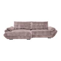 Wohnlandschaft Vivo Rosa - Schwarz/Rosa, MODERN, Kunststoff/Textil (179/63/317cm) - Premium Living