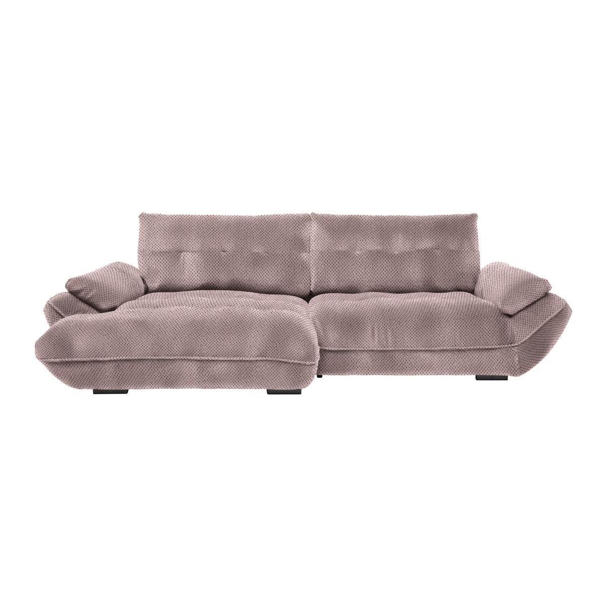 Wohnlandschaft Vivo Rosa - Schwarz/Rosa, MODERN, Kunststoff/Textil (179/63/317cm) - Premium Living