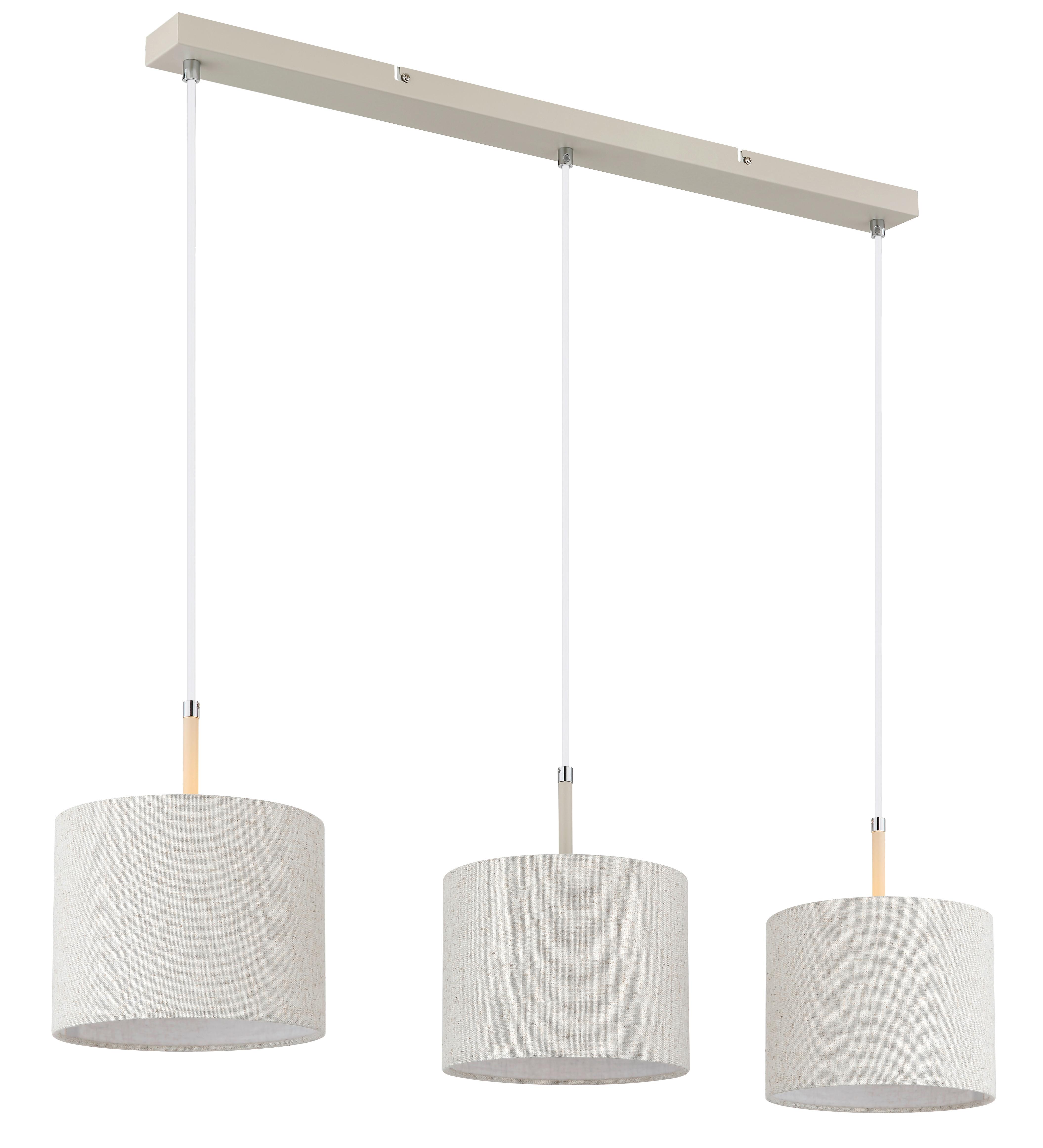 Lampă Suspendată Deleon - alb/crem, Design, plastic/metal (90/20/120cm) - Globo