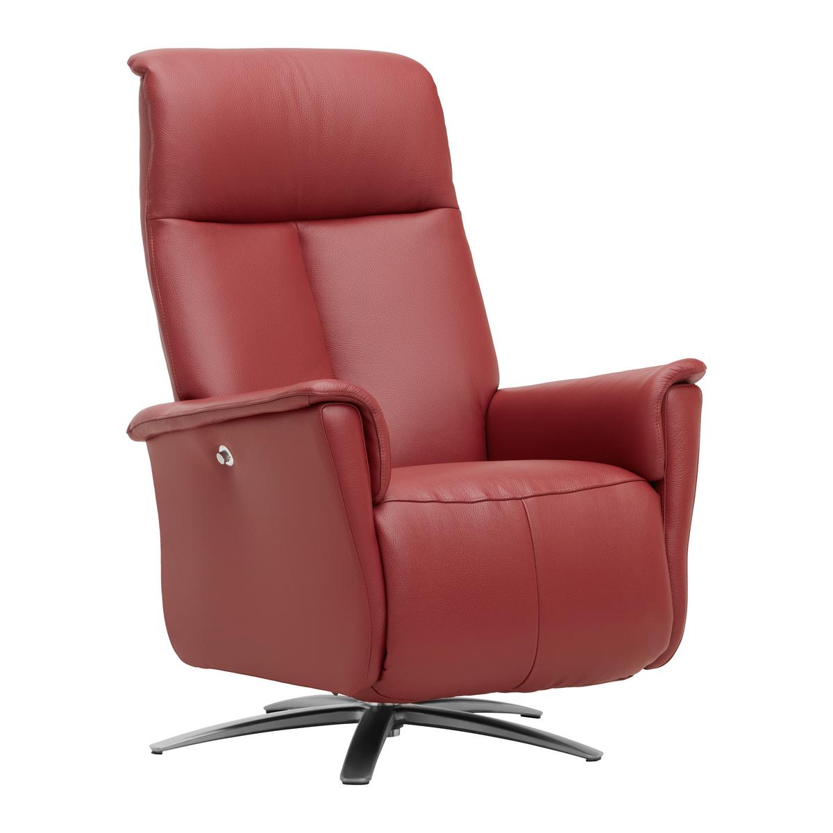 Relaxsessel Tom Leder Rot - Rot, MODERN, Leder/Metall (78/113/85cm) - Premium Living