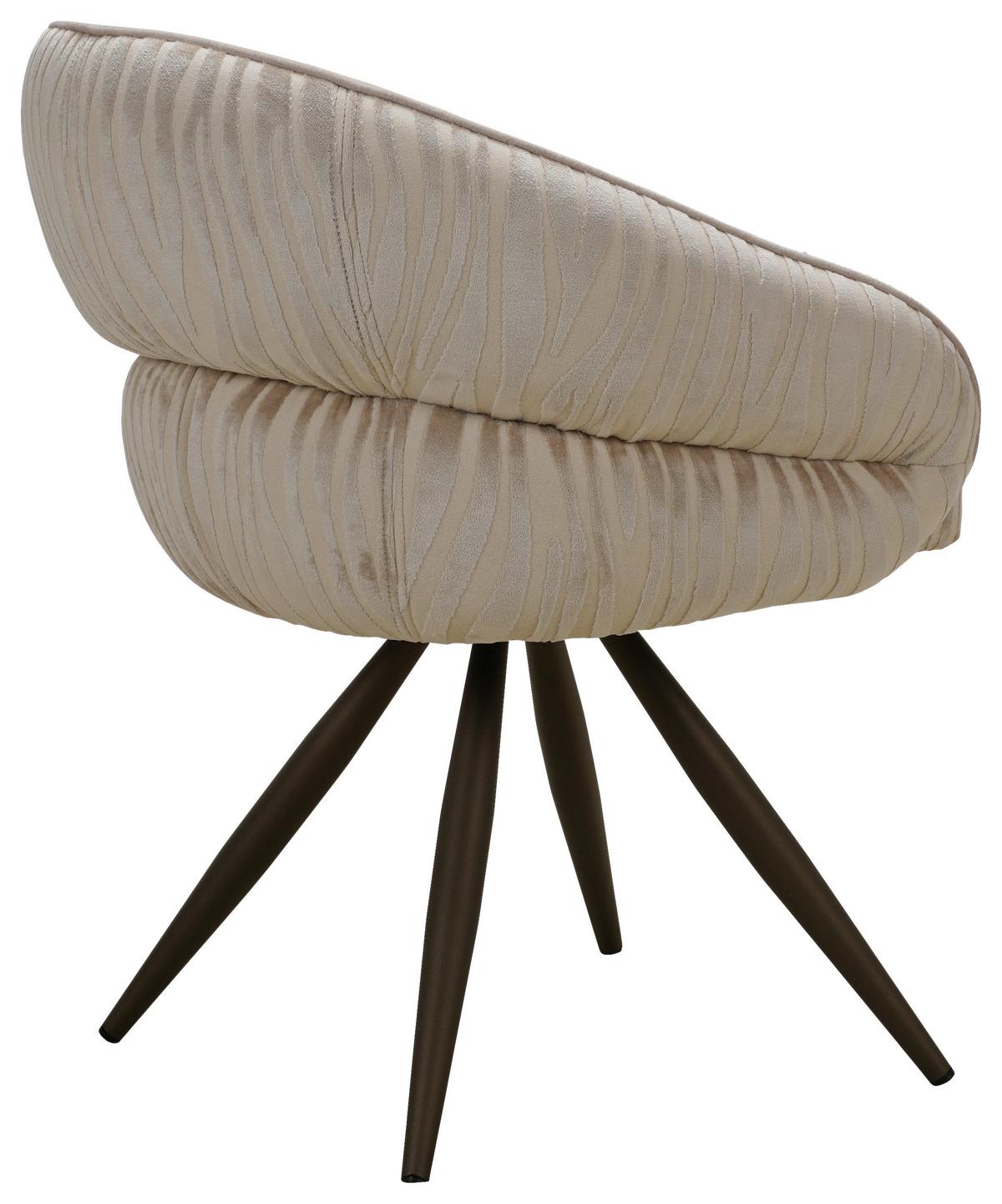 Armlehnstuhl Marty Beige/Schwarzbraun Webstoff - Schwarzbraun/Beige, MODERN, Holz/Textil (59/80/60cm) - Mömax