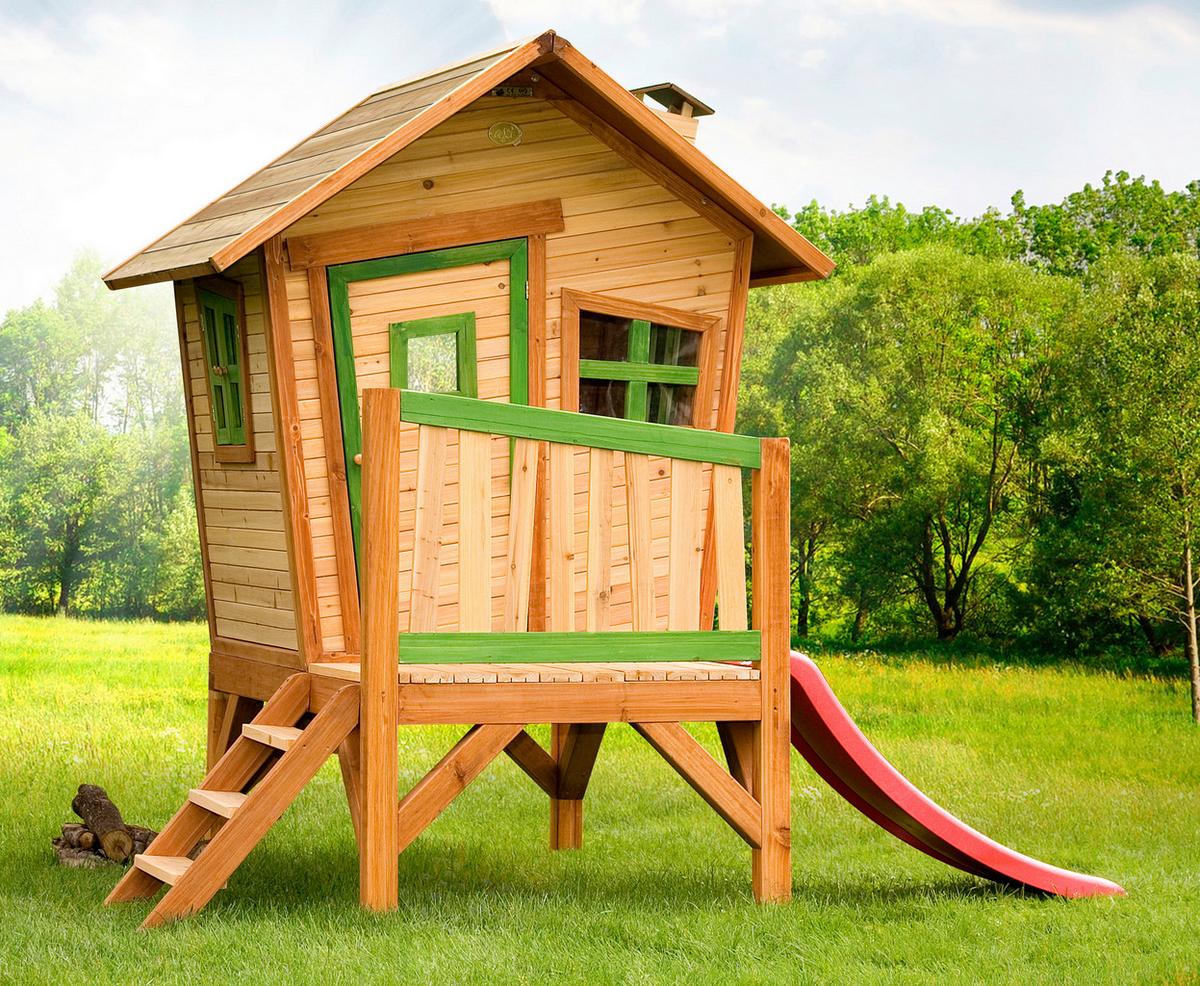 Spielhaus Axi Robin aus Zedernholz - Rot/Braun, Trend, Holz (262/203/157cm) - Ambia Garden