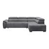 Ecksofa Gremio Rechts Blaugrau - Blaugrau/Schwarz, MODERN, Kunststoff/Textil (283/206cm) - Premium Living
