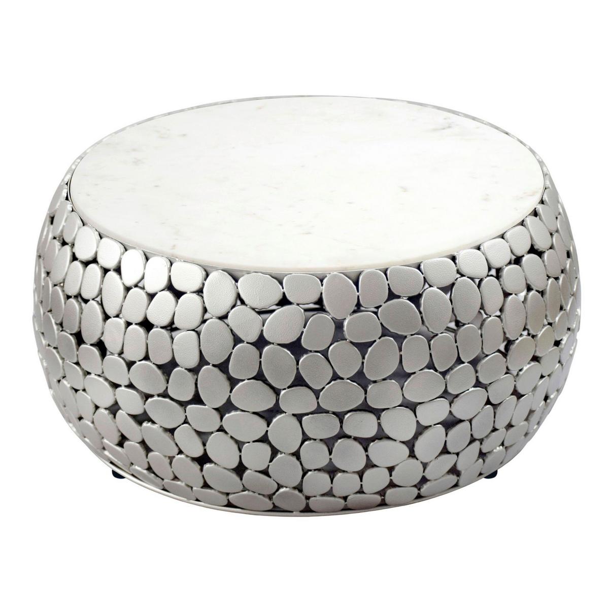 COUCHTISCH WL7.356 - Silberfarben, Design, Metall (66/32/66cm) - Livetastic