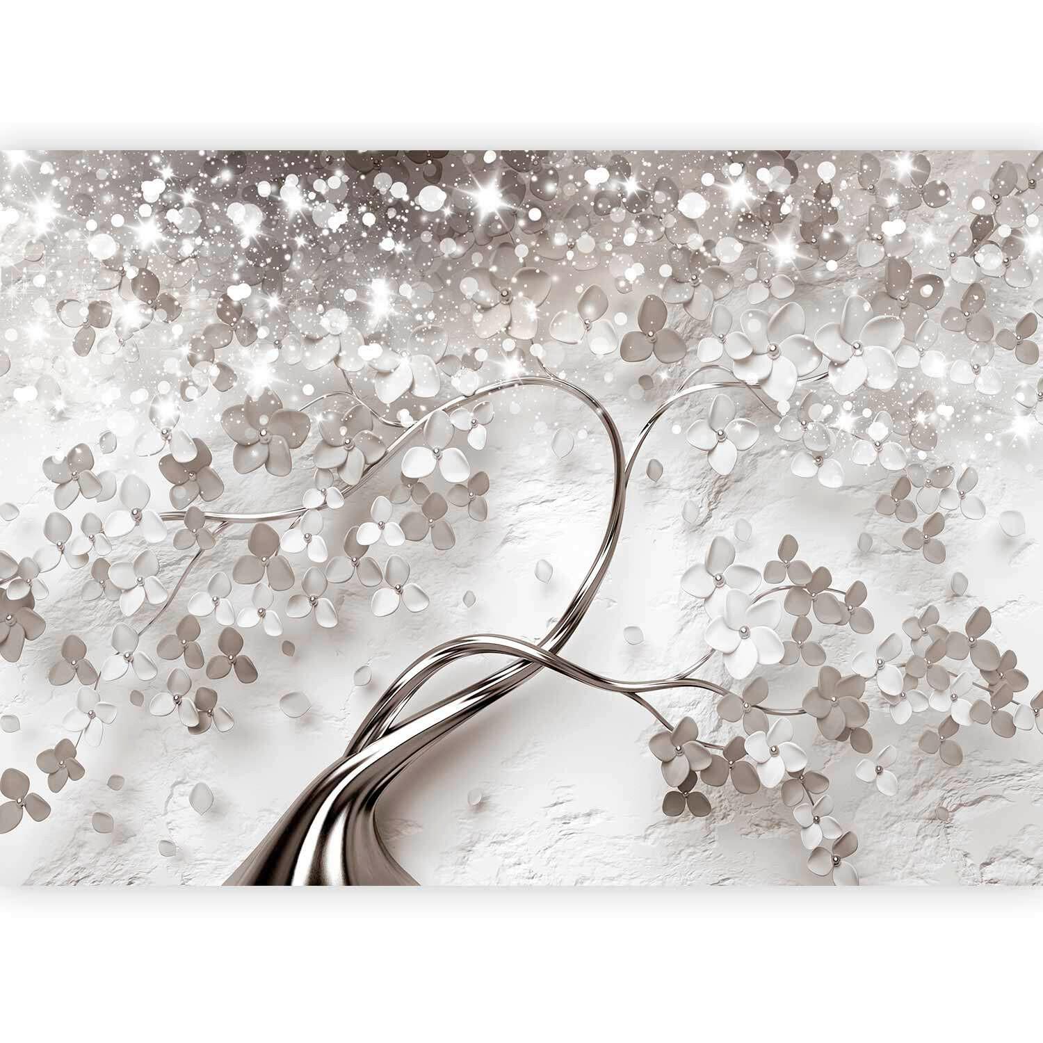 Fototapeta Star Tree, 450x315cm - barve šampanjca/bela, Trendi, tekstil (450/315cm) - artgeist